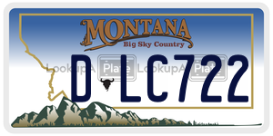 DLC722 license plate in Montana