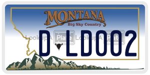 DLD002  license plate in MT