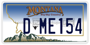 DME154  license plate in MT