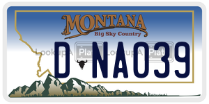 DNA039  license plate in MT