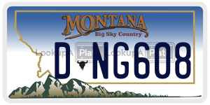 DNG608  license plate in MT