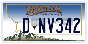 DNV342  license plate in MT