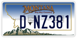 DNZ381  license plate in MT