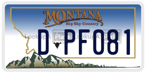 DPF081  license plate in MT