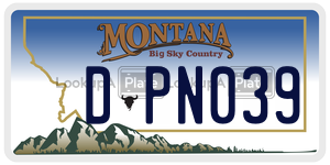 DPN039  license plate in MT