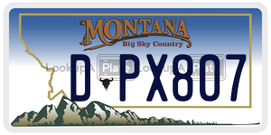 DPX807  license plate in MT