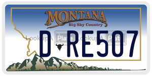 DRE507  license plate in MT