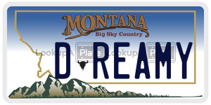 DREAMY  license plate in MT