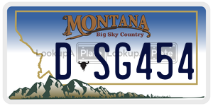 DSG454  license plate in MT