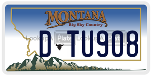 DTU908  license plate in MT