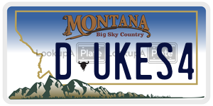 DUKES4  license plate in MT