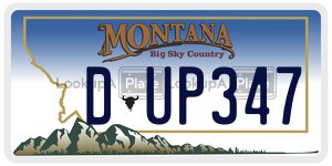 DUP347  license plate in MT