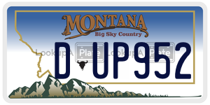 DUP952  license plate in MT