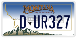 DUR327  license plate in MT