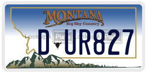 DUR827  license plate in MT