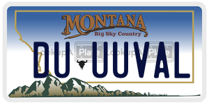 DUUUVAL license plate in Montana