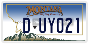 DUY021  license plate in MT