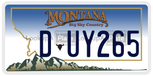 DUY265  license plate in MT