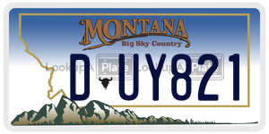 DUY821  license plate in MT