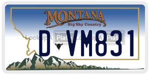 DVM831  license plate in MT