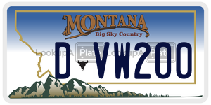 DVW200  license plate in MT