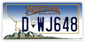 DWJ648  license plate in MT