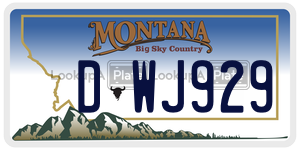 DWJ929 license plate in Montana