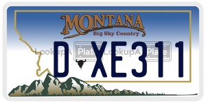 DXE311  license plate in MT