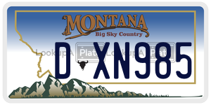 DXN985  license plate in MT