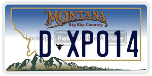 DXP014  license plate in MT