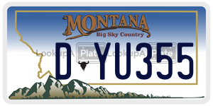 DYU355  license plate in MT