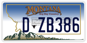 DZB386  license plate in MT