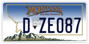 DZE087  license plate in MT