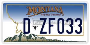 DZF033  license plate in MT