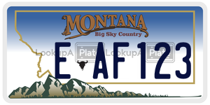 EAF123  license plate in MT
