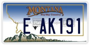 EAK191 license plate in Montana