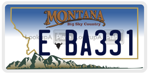 EBA331  license plate in MT