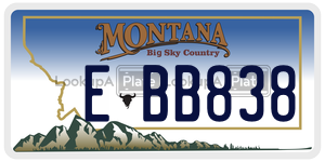 EBB838  license plate in MT