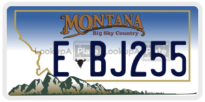 EBJ255  license plate in MT