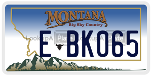 EBK065  license plate in MT