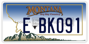 EBK091  license plate in MT