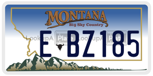 EBZ185  license plate in MT