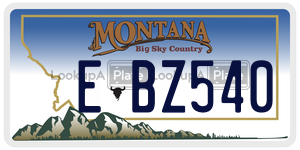 EBZ540  license plate in MT