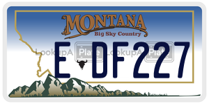 EDF227  license plate in MT