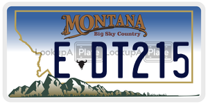 EDT215 license plate in Montana