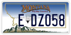 EDZ058  license plate in MT