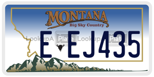 EEJ435  license plate in MT