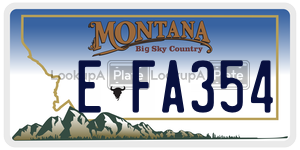 EFA354  license plate in MT