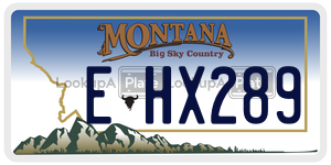 EHX289  license plate in MT