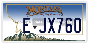 EJX760 license plate in Montana
